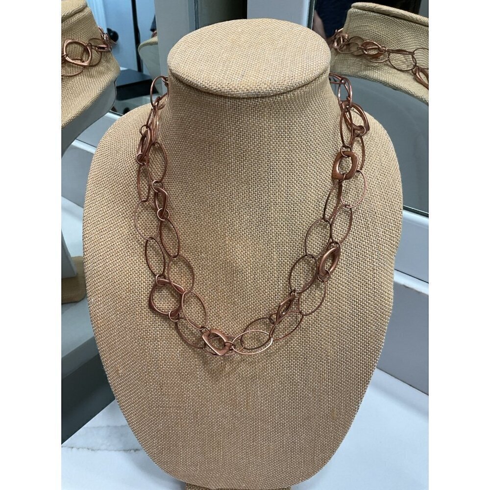Antiqued Copper Chunky Chain Necklace 21”